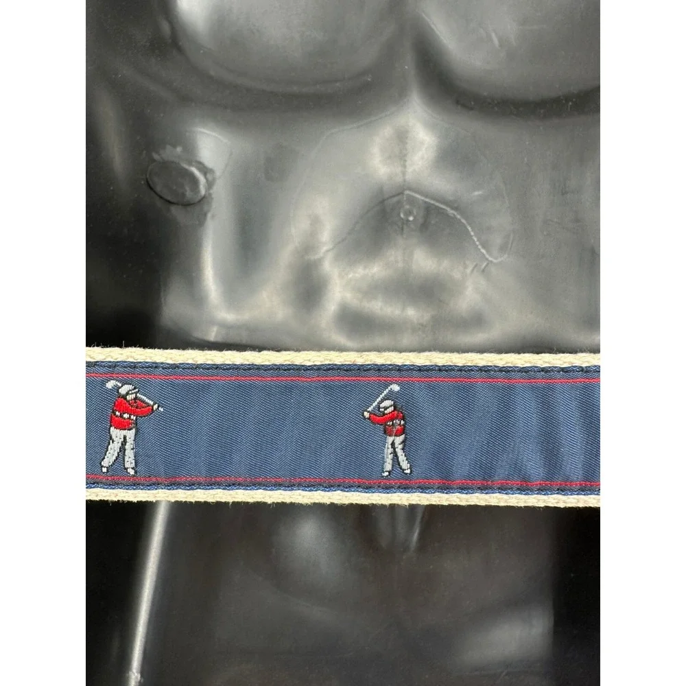 Leather Man Limited Men's Handmade Blue Canvas Golfer Leather Belt Size 38